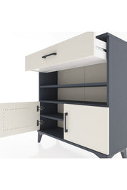 Arges Şifonyer 3 Raflı Tek Çekmeceli 2 Kapaklı 88x30x96 Antrasit-Aytaşı