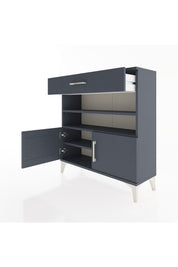 Arges Şifonyer 3 Raflı Tek Çekmeceli 2 Kapaklı 88x30x96 Antrasit-Antrasit