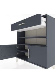 Arges Şifonyer 3 Raflı Tek Çekmeceli 2 Kapaklı 88x30x96 Antrasit-Antrasit