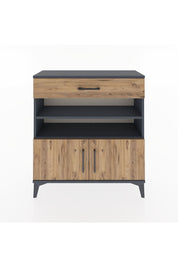 Arges Şifonyer 3 Raflı Tek Çekmeceli 2 Kapaklı 88x30x96 Antrasit-Çam