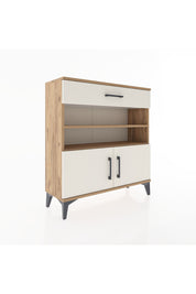 Arges Şifonyer 3 Raflı Tek Çekmeceli 2 Kapaklı 88x30x96 Çam-Aytaşı