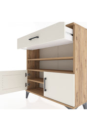 Arges Şifonyer 3 Raflı Tek Çekmeceli 2 Kapaklı 88x30x96 Çam-Aytaşı