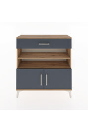 Arges Şifonyer 3 Raflı Tek Çekmeceli 2 Kapaklı 88x30x96 Çam-Antrasit