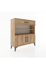 Arges Şifonyer 3 Raflı Tek Çekmeceli 2 Kapaklı 88x30x96 Çam-Çam