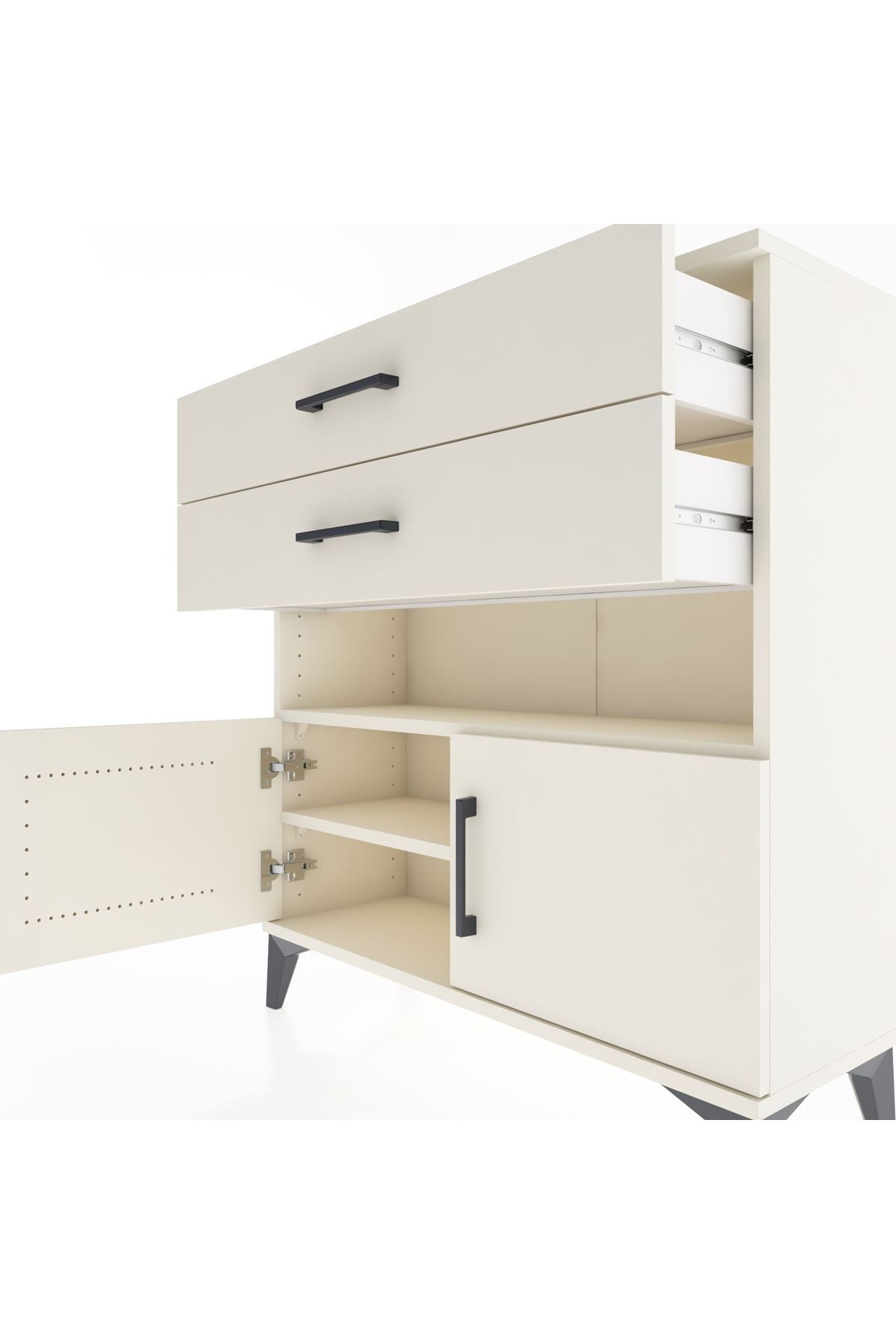 Arges Şifonyer 2 Raflı 2 Çekmeceli 2 Kapaklı 88x30x96 Aytaşı-Aytaşı