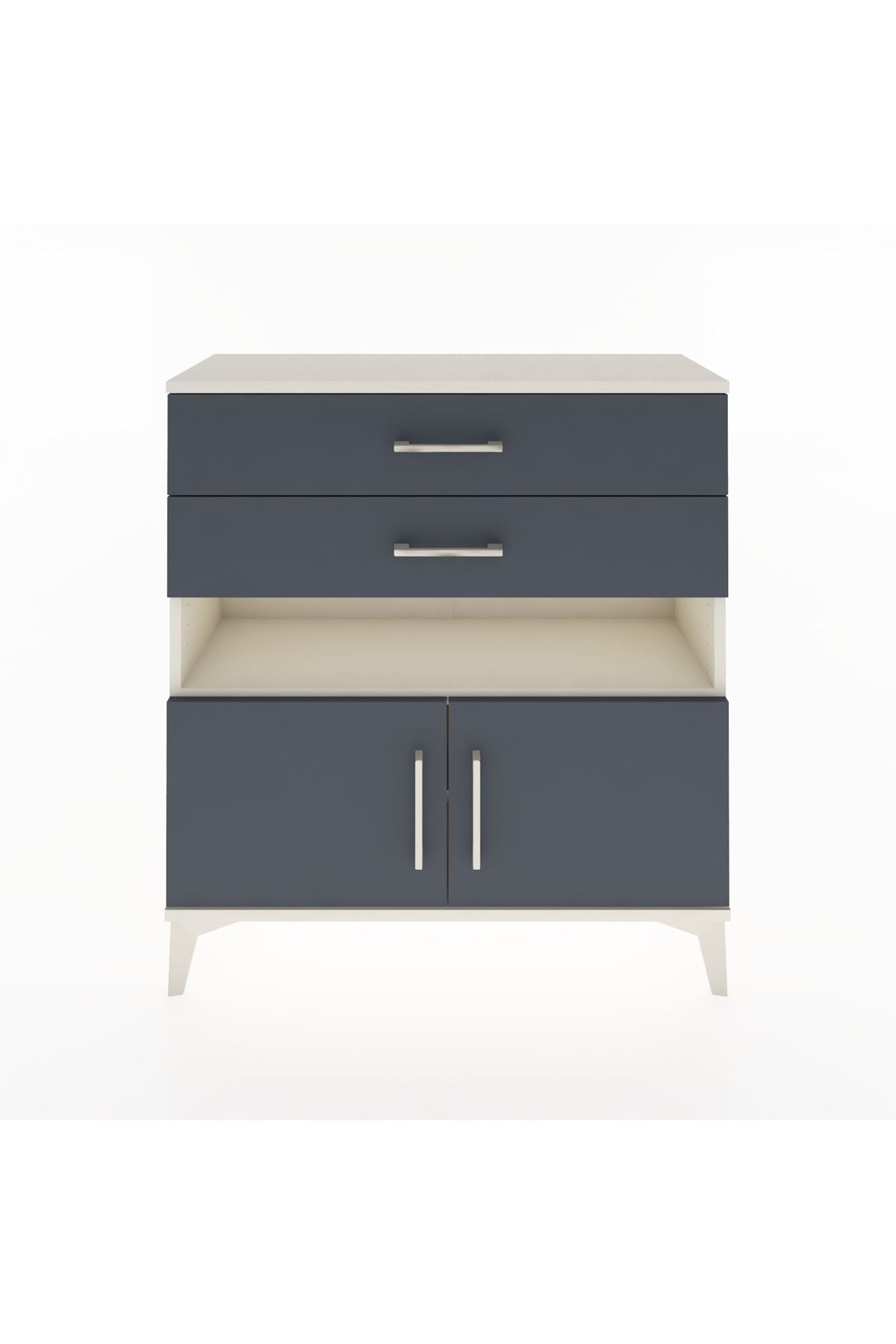 Arges Şifonyer 2 Raflı 2 Çekmeceli 2 Kapaklı 88x30x96 Aytaşı-Antrasit