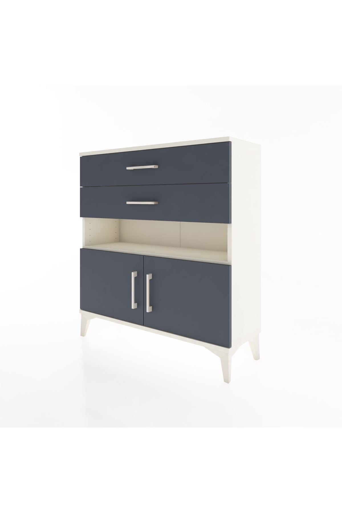 Arges Şifonyer 2 Raflı 2 Çekmeceli 2 Kapaklı 88x30x96 Aytaşı-Antrasit