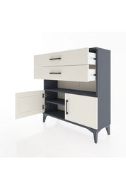 Arges Şifonyer 2 Raflı 2 Çekmeceli 2 Kapaklı 88x30x96 Antrasit-Aytaşı