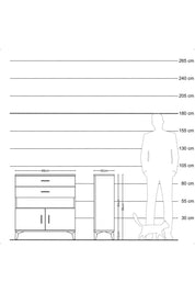 Arges Şifonyer 2 Raflı 2 Çekmeceli 2 Kapaklı 88x30x96 Antrasit-Aytaşı