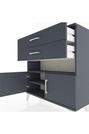 Arges Şifonyer 2 Raflı 2 Çekmeceli 2 Kapaklı 88x30x96 Antrasit-Antrasit