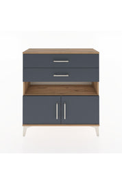 Arges Şifonyer 2 Raflı 2 Çekmeceli 2 Kapaklı 88x30x96 Çam-Antrasit