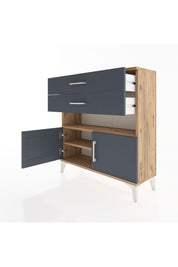 Arges Şifonyer 2 Raflı 2 Çekmeceli 2 Kapaklı 88x30x96 Çam-Antrasit