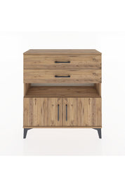 Arges Şifonyer 2 Raflı 2 Çekmeceli 2 Kapaklı 88x30x96 Çam-Çam