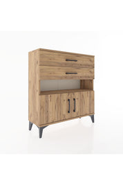 Arges Şifonyer 2 Raflı 2 Çekmeceli 2 Kapaklı 88x30x96 Çam-Çam