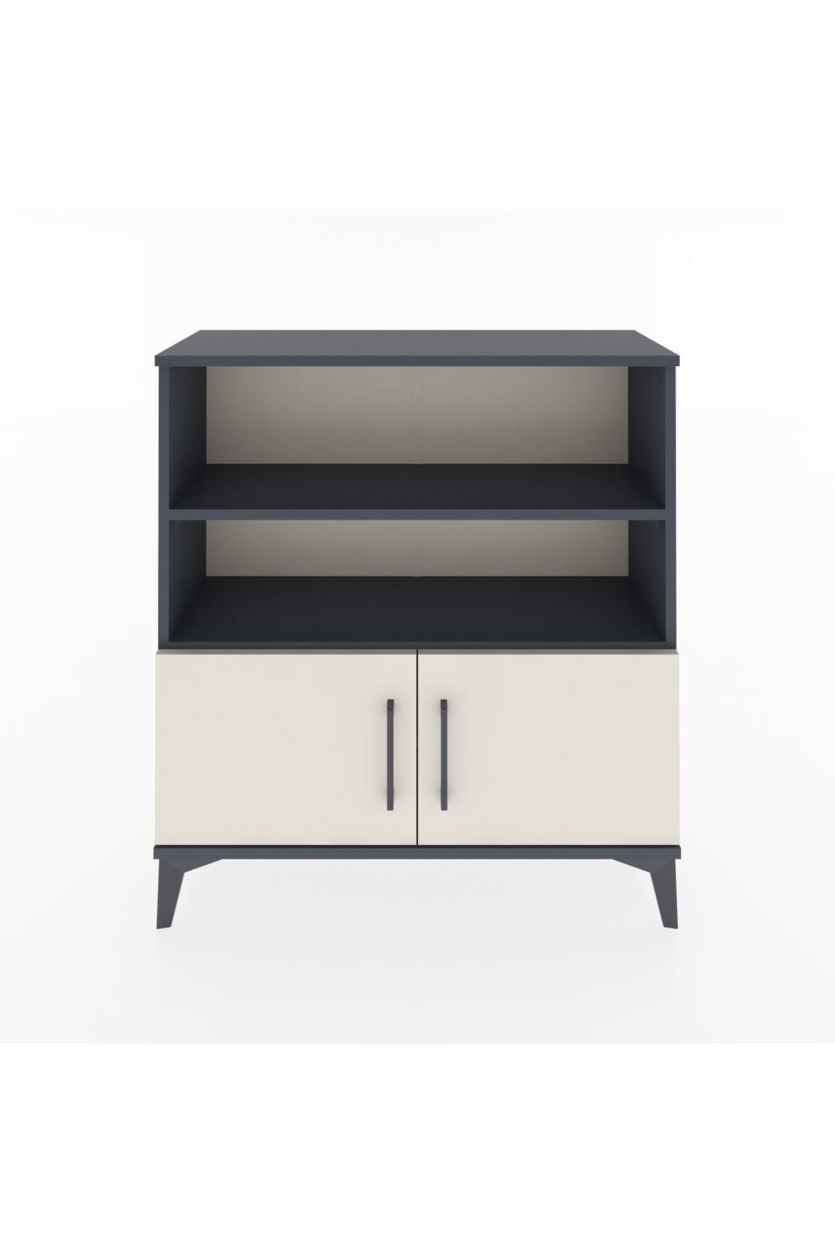 Arges Şifonyer 3 Raflı 2 Kapaklı 88x30x96 Antrasit-Aytaşı