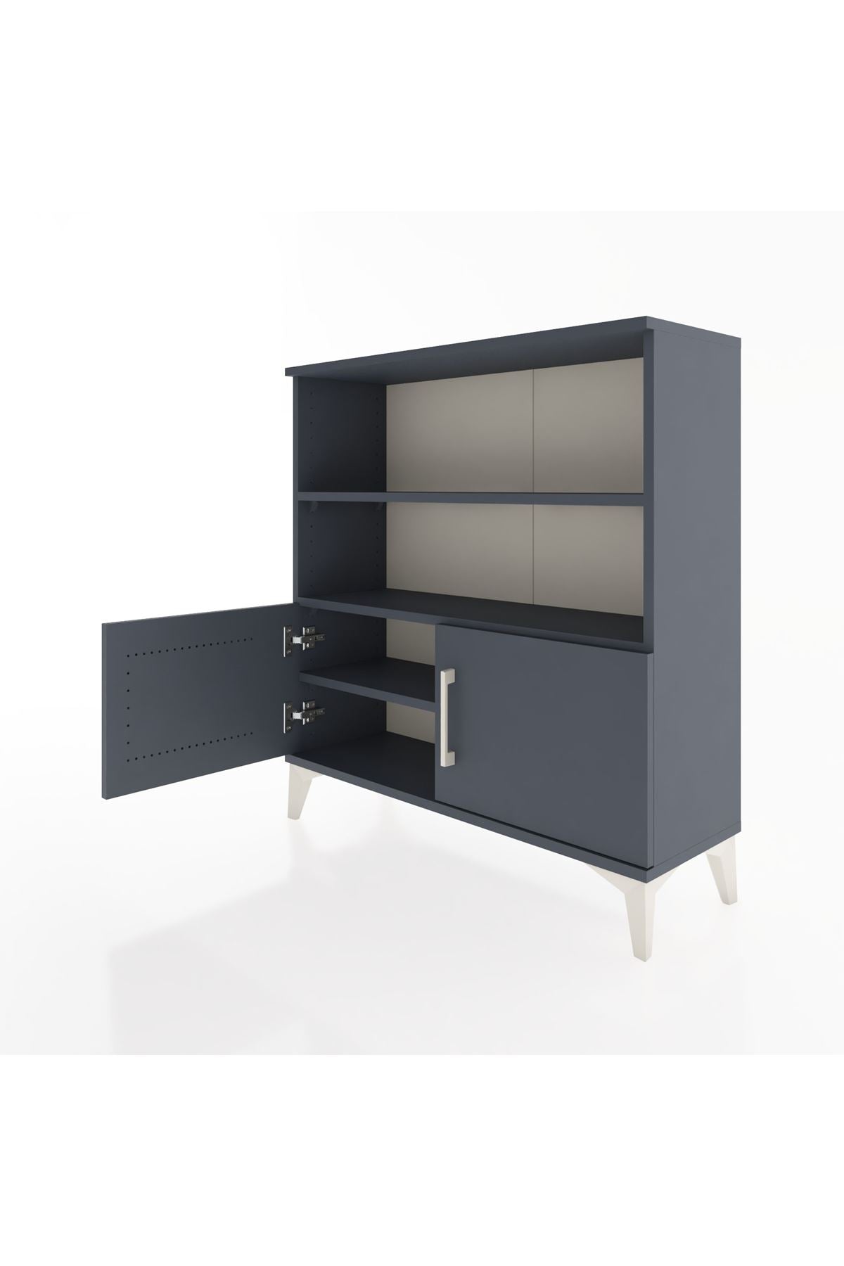 Arges Şifonyer 3 Raflı 2 Kapaklı 88x30x96 Antrasit-Antrasit