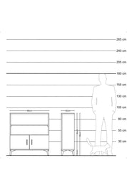 Arges Şifonyer 3 Raflı 2 Kapaklı 88x30x96 Antrasit-Antrasit