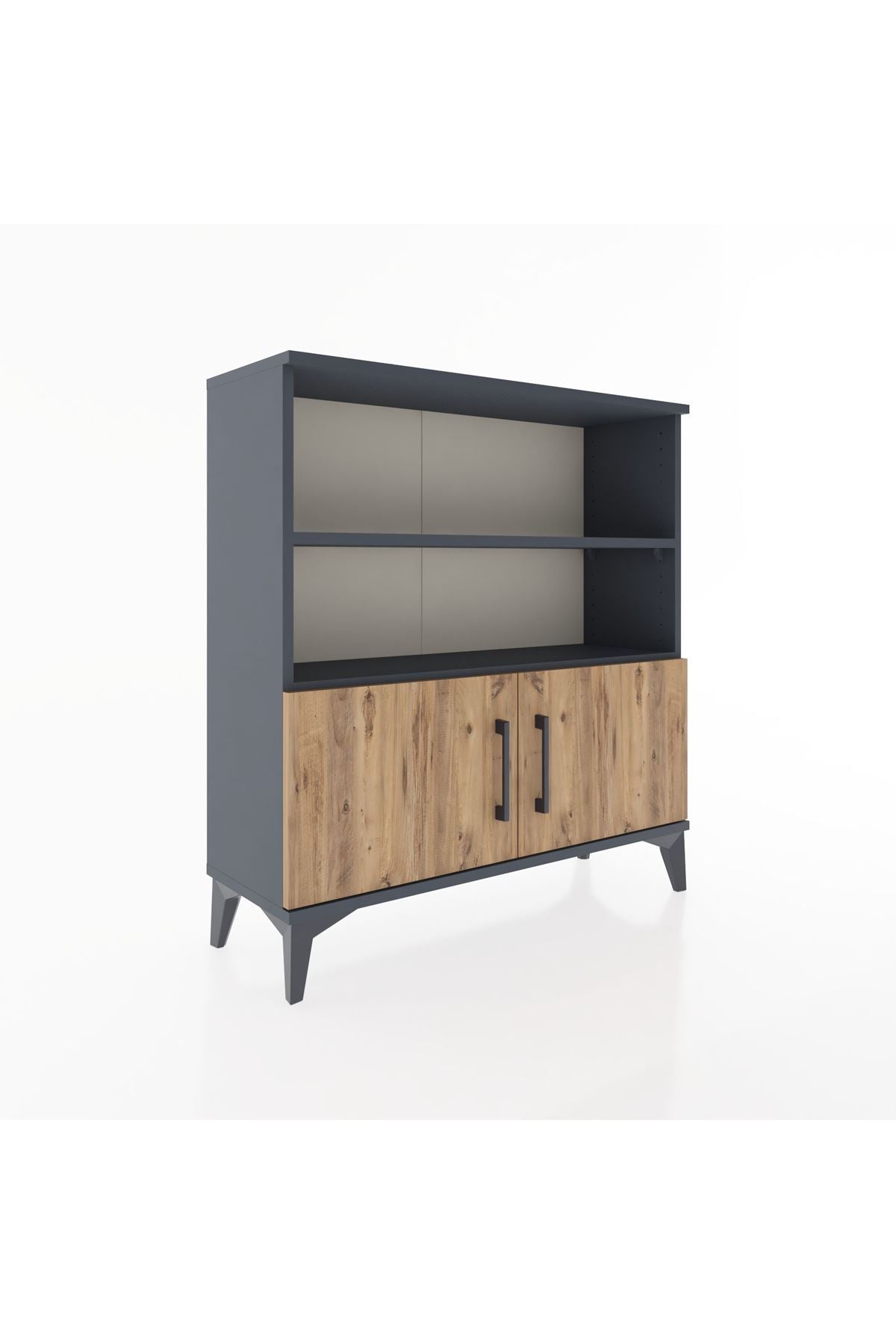 Arges Şifonyer 3 Raflı 2 Kapaklı 88x30x96 Antrasit-Çam