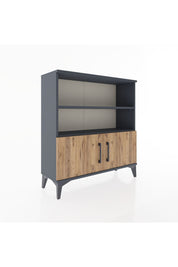 Arges Şifonyer 3 Raflı 2 Kapaklı 88x30x96 Antrasit-Çam