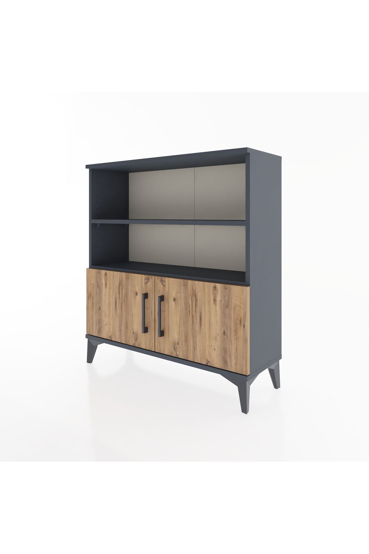 Arges Şifonyer 3 Raflı 2 Kapaklı 88x30x96 Antrasit-Çam