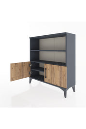 Arges Şifonyer 3 Raflı 2 Kapaklı 88x30x96 Antrasit-Çam