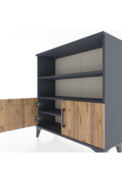 Arges Şifonyer 3 Raflı 2 Kapaklı 88x30x96 Antrasit-Çam