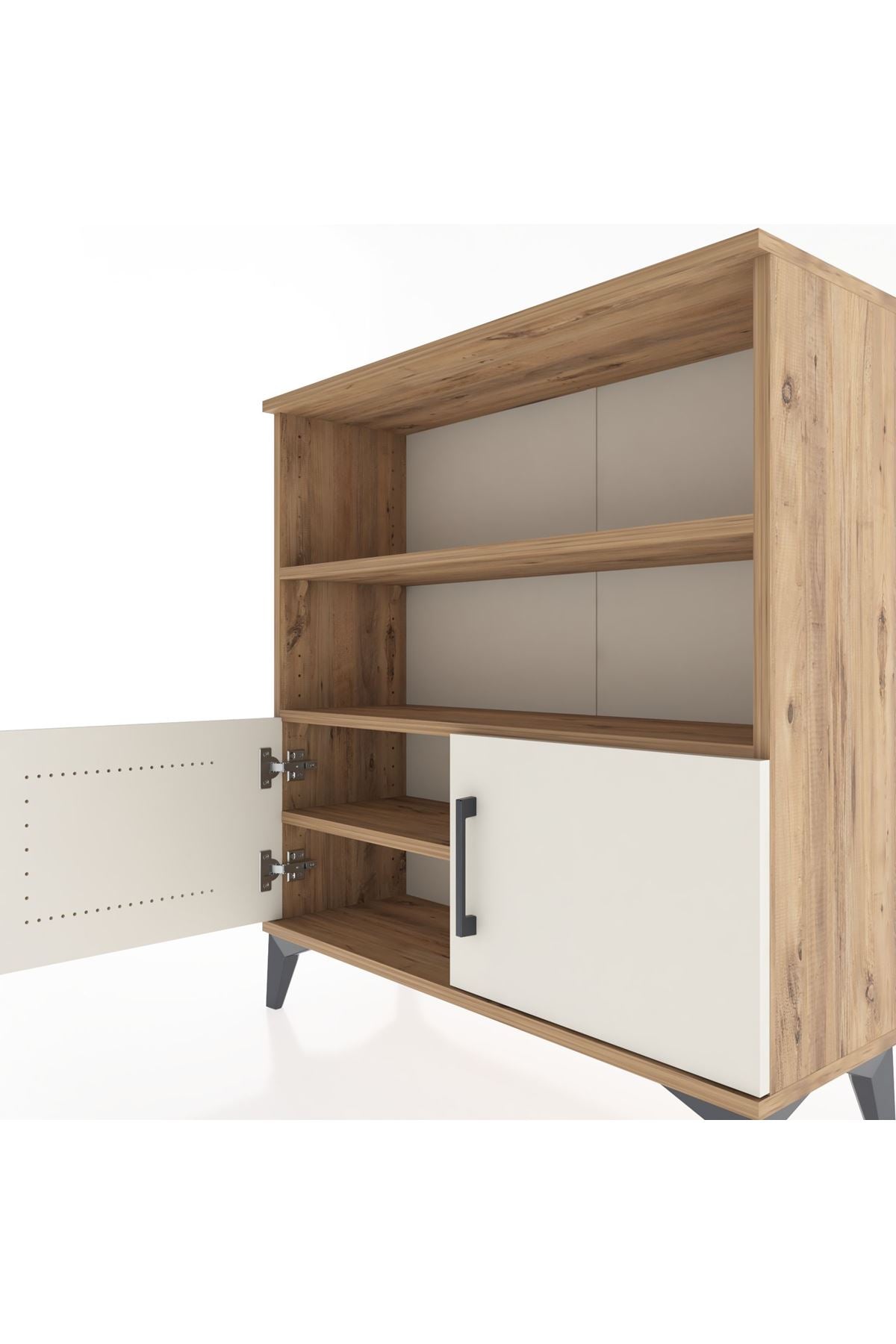 Arges Şifonyer 3 Raflı 2 Kapaklı 88x30x96 Çam-Aytaşı