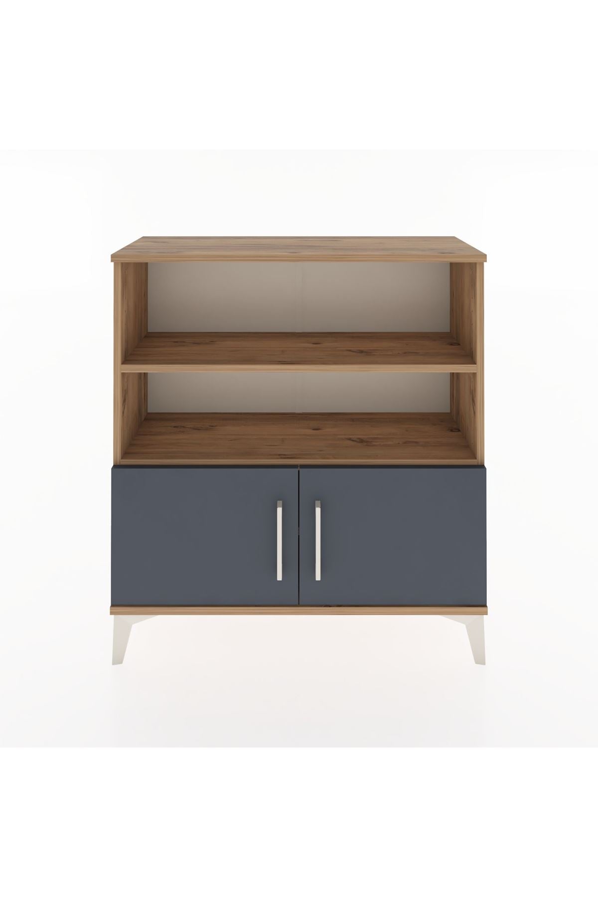 Arges Şifonyer 3 Raflı 2 Kapaklı 88x30x96 Çam-Antrasit