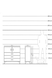 Arges Şifonyer 2 Raflı 3 Çekmeceli 2 Kapaklı 88x30x96 Aytaşı-Aytaşı