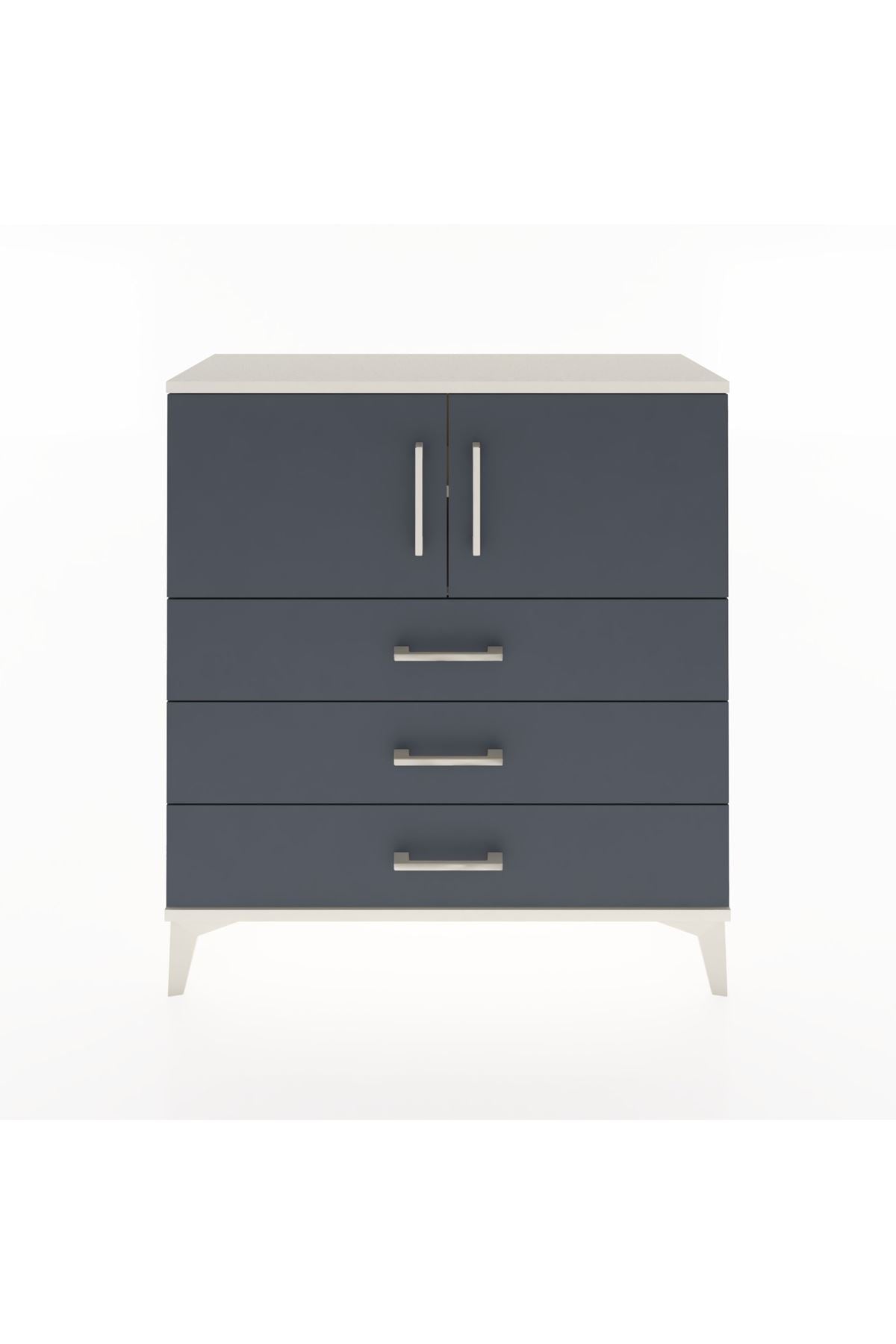 Arges Şifonyer 2 Raflı 3 Çekmeceli 2 Kapaklı 88x30x96 Aytaşı-Antrasit