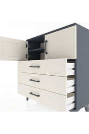 Arges Şifonyer 2 Raflı 3 Çekmeceli 2 Kapaklı 88x30x96 Antrasit-Aytaşı