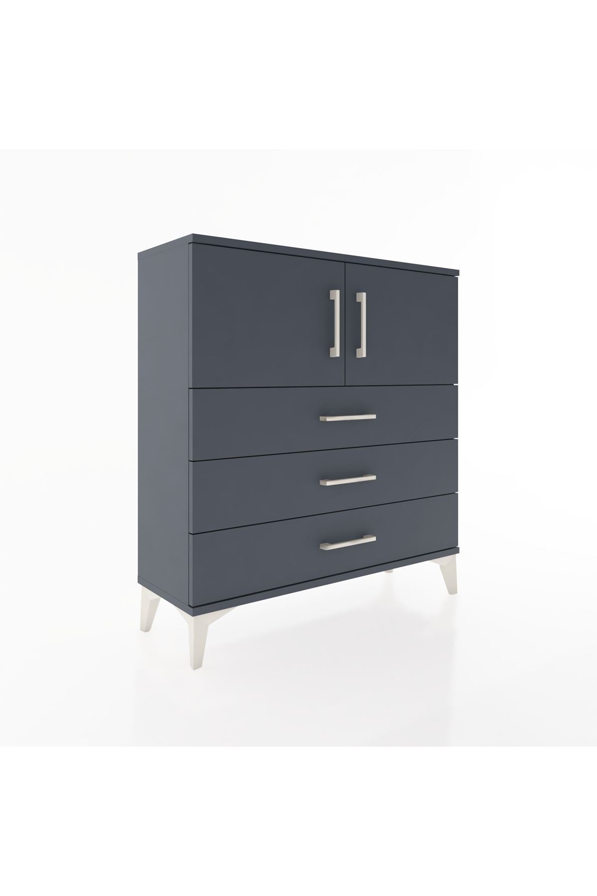 Arges Şifonyer 2 Raflı 3 Çekmeceli 2 Kapaklı 88x30x96 Antrasit-Antrasit