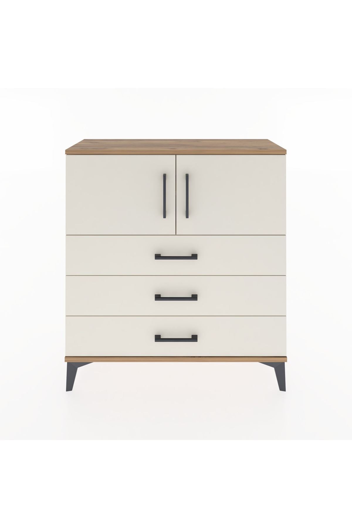 Arges Şifonyer 2 Raflı 3 Çekmeceli 2 Kapaklı 88x30x96 Çam-Aytaşı