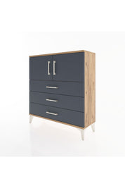 Arges Şifonyer 2 Raflı 3 Çekmeceli 2 Kapaklı 88x30x96 Çam-Antrasit