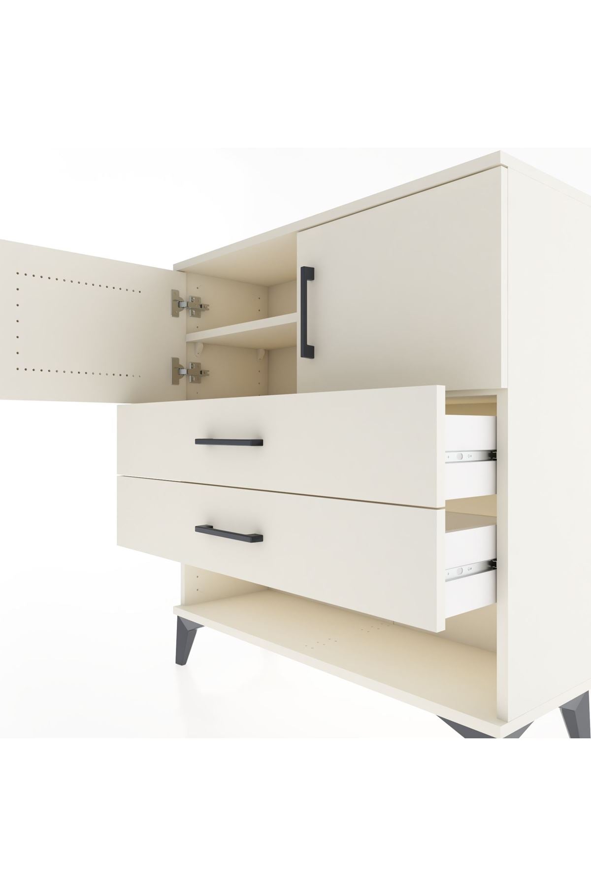 Arges Şifonyer 2 Raflı 2 Çekmeceli 2 Kapaklı 88x30x96 Aytaşı-Aytaşı