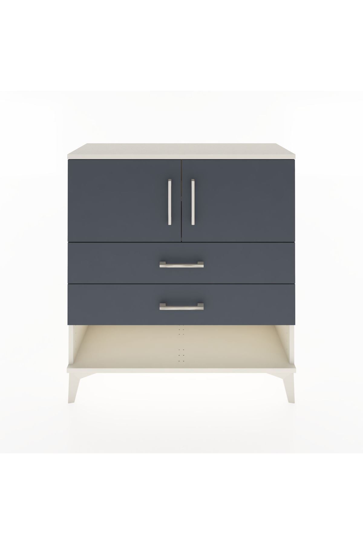 Arges Şifonyer 2 Raflı 2 Çekmeceli 2 Kapaklı 88x30x96 Aytaşı-Antrasit