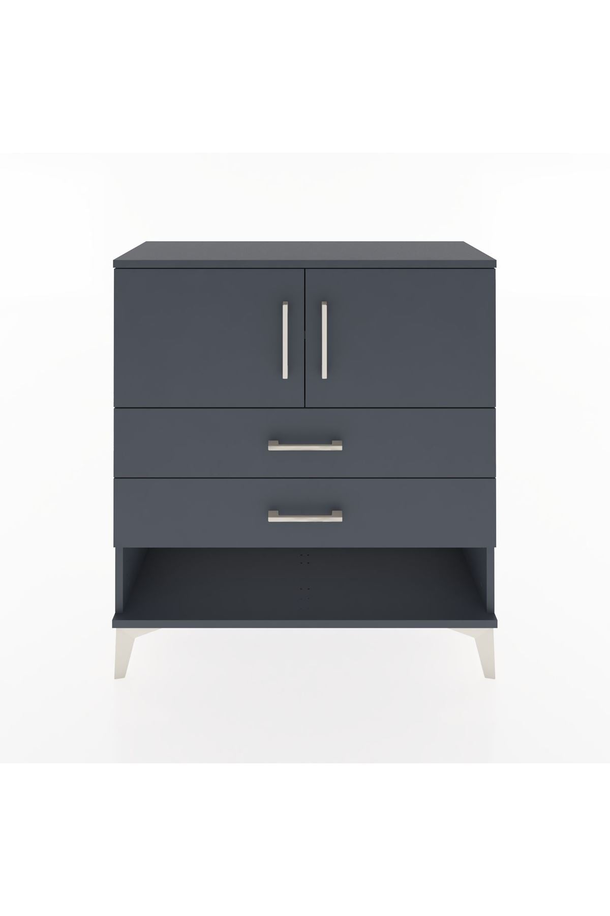 Arges Şifonyer 2 Raflı 2 Çekmeceli 2 Kapaklı 88x30x96 Antrasit-Antrasit