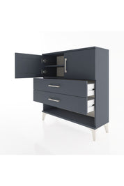 Arges Şifonyer 2 Raflı 2 Çekmeceli 2 Kapaklı 88x30x96 Antrasit-Antrasit