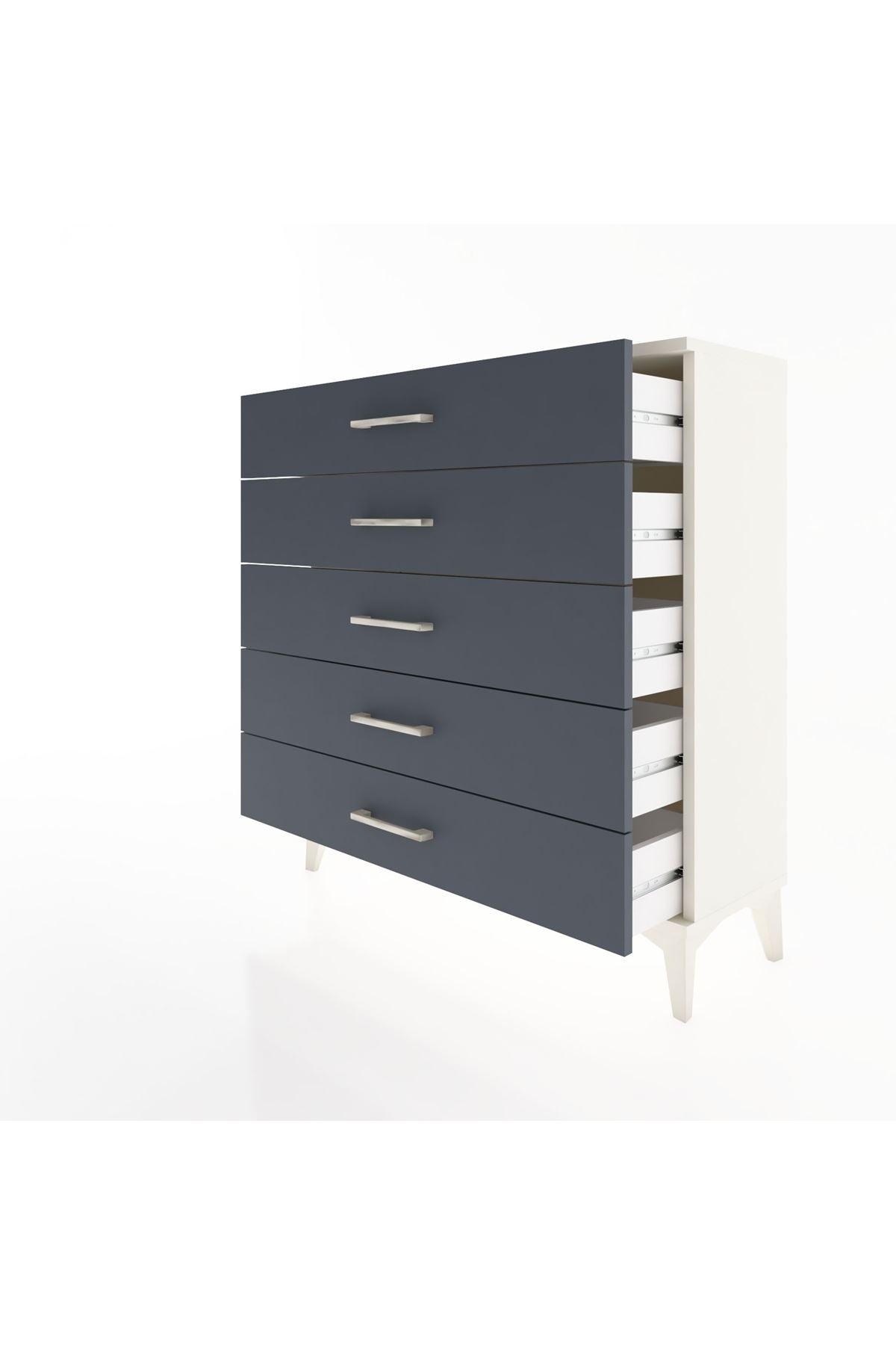 Arges Şifonyer 5 Çekmeceli 88x30x96 Aytaşı-Antrasit