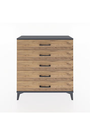 Arges Şifonyer 5 Çekmeceli 88x30x96 Antrasit-Çam