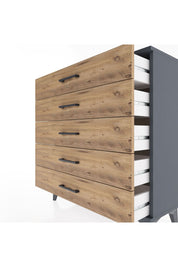 Arges Şifonyer 5 Çekmeceli 88x30x96 Antrasit-Çam