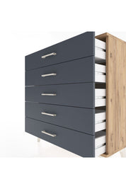 Arges Şifonyer 5 Çekmeceli 88x30x96 Çam-Antrasit