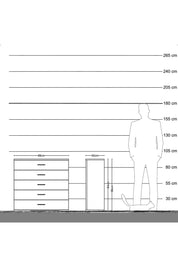 Arges Şifonyer 5 Çekmeceli 88x30x96 Çam-Çam