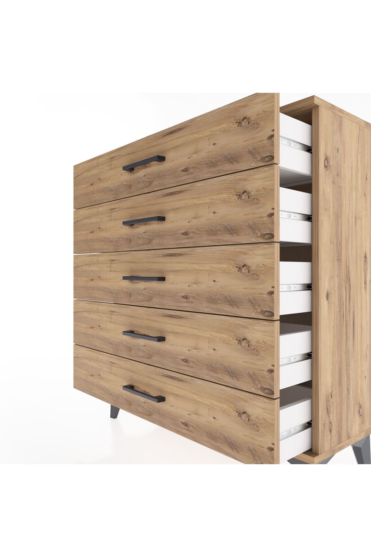 Arges Şifonyer 5 Çekmeceli 88x30x96 Çam-Çam