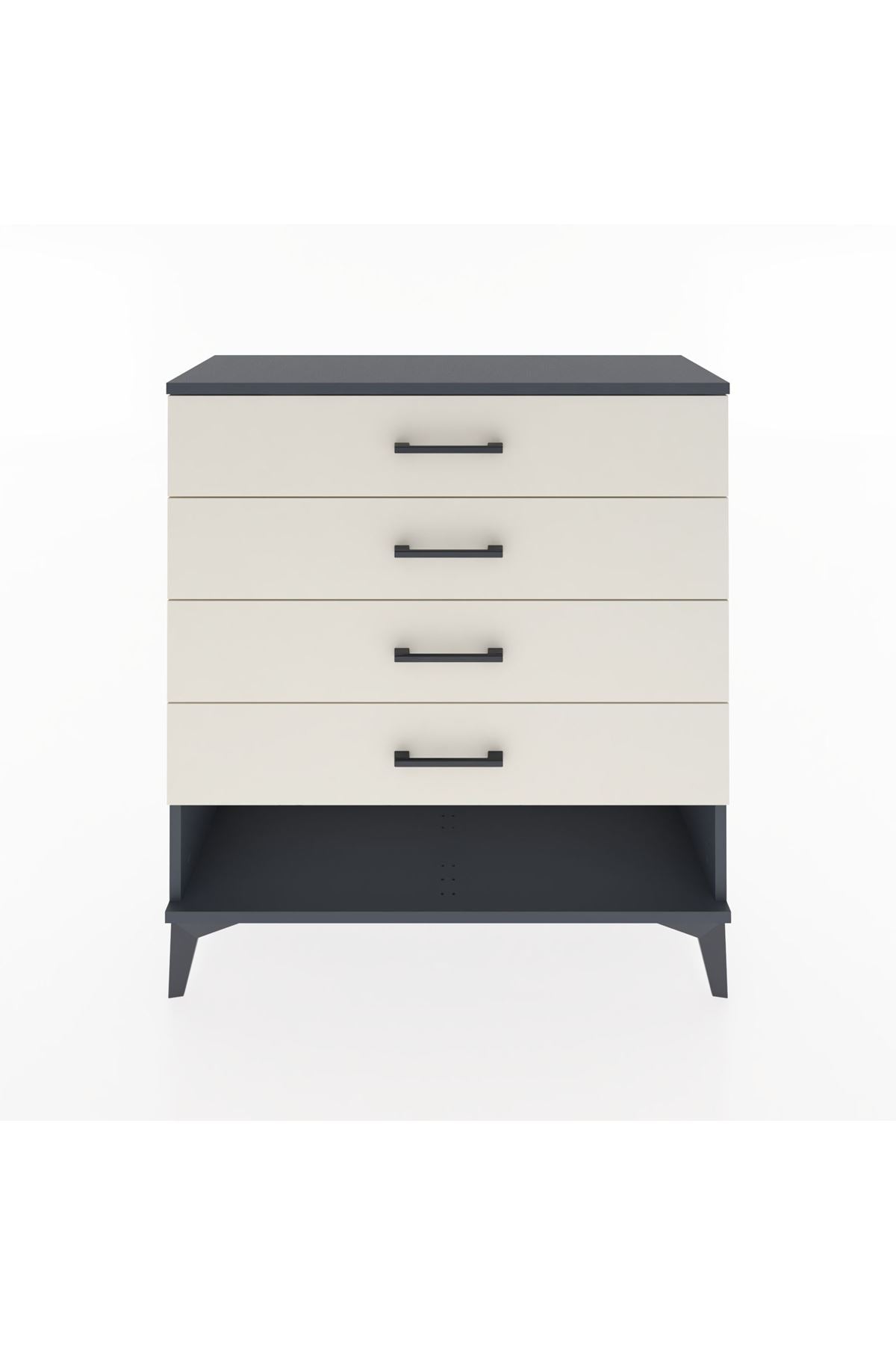 Arges Şifonyer 4 Çekmeceli 88x30x96 Antrasit-Aytaşı