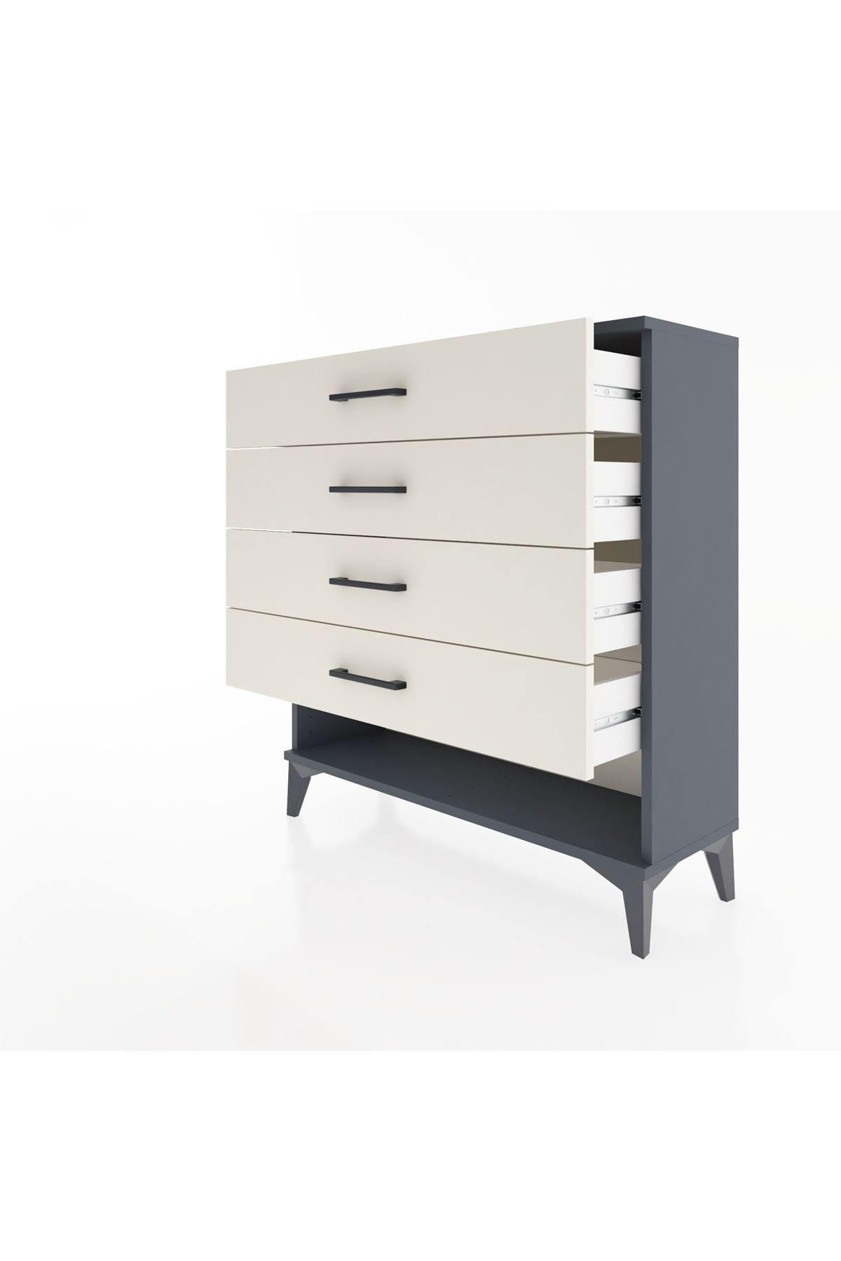 Arges Şifonyer 4 Çekmeceli 88x30x96 Antrasit-Aytaşı