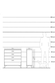 Arges Şifonyer 4 Çekmeceli 88x30x96 Antrasit-Çam