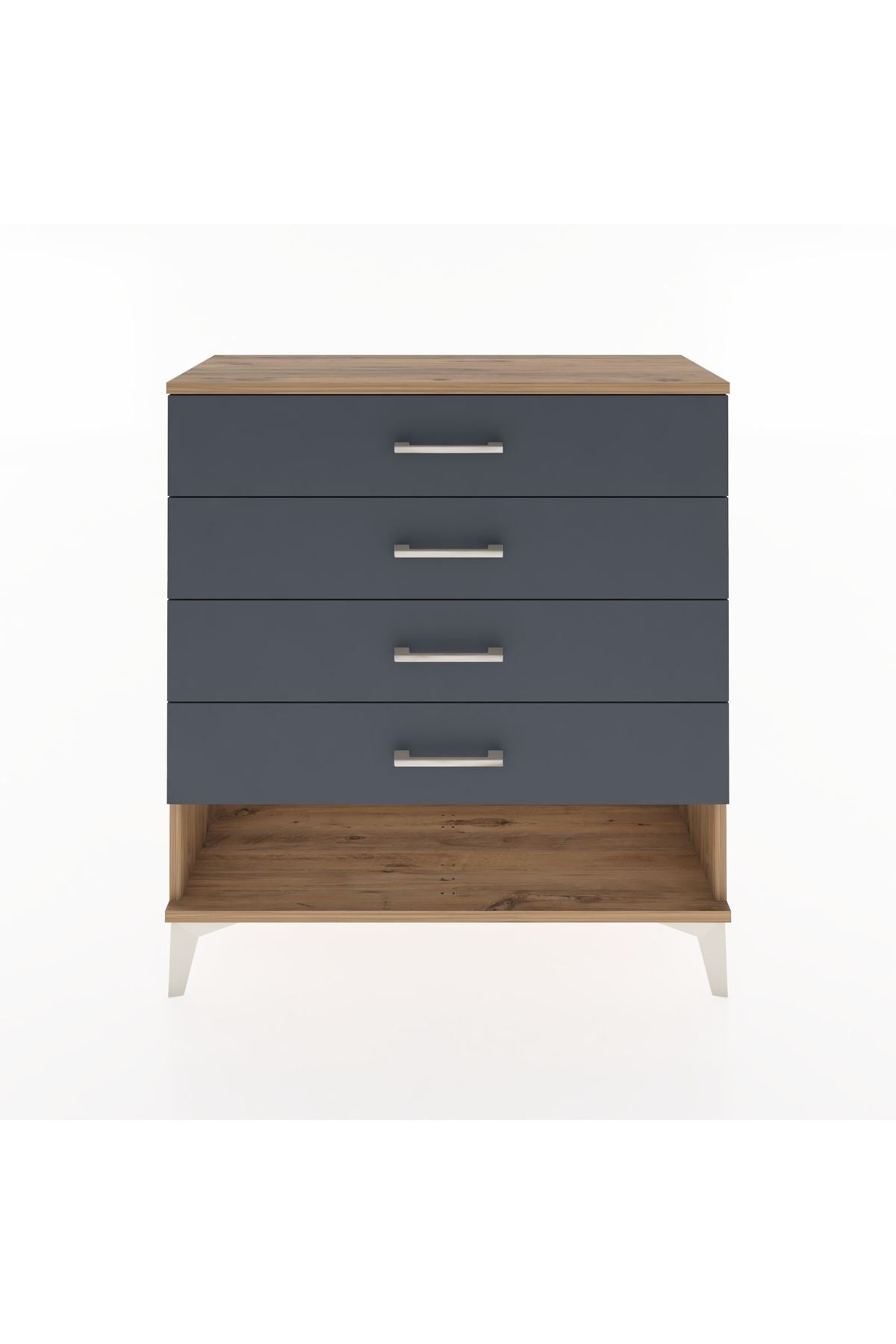 Arges Şifonyer 4 Çekmeceli 88x30x96 Çam-Antrasit