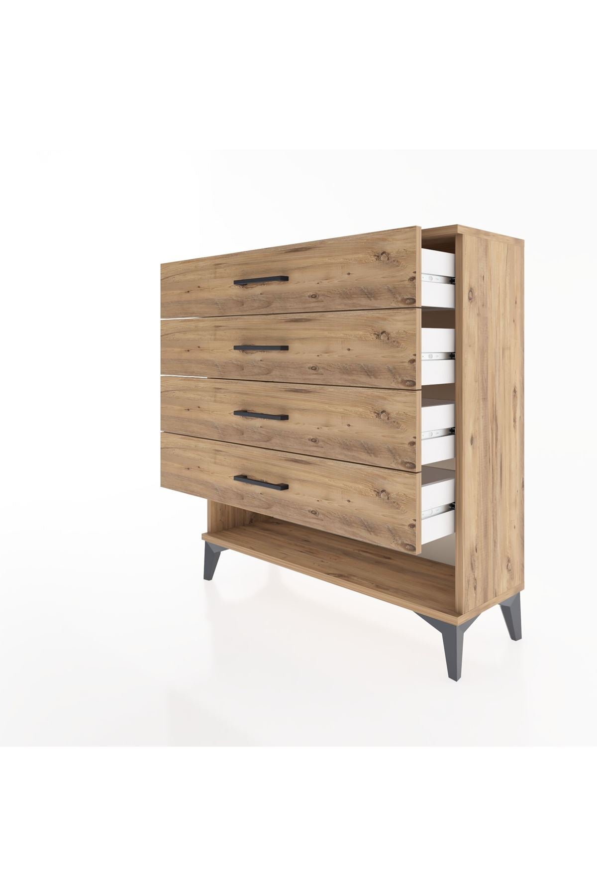 Arges Şifonyer 4 Çekmeceli 88x30x96 Çam-Çam