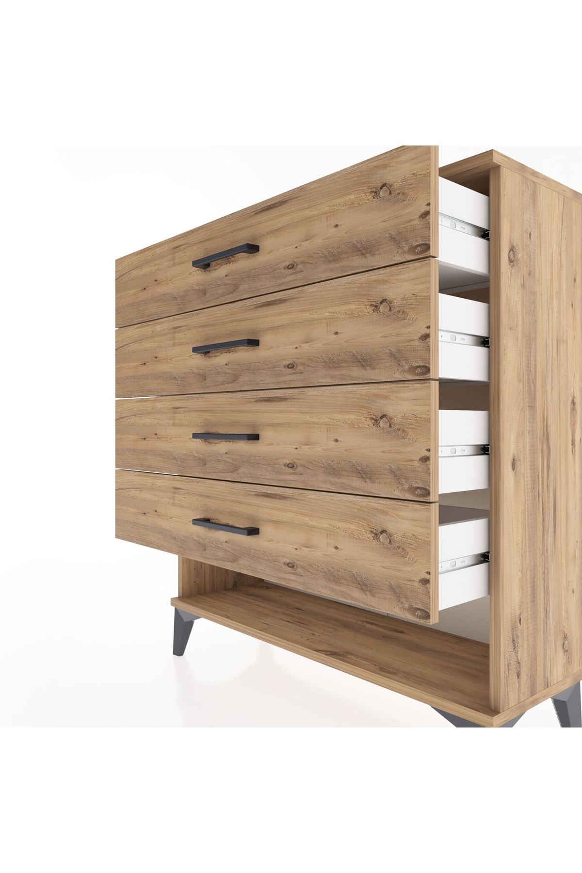 Arges Şifonyer 4 Çekmeceli 88x30x96 Çam-Çam